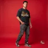 VE CREVIS Tiger Graphic T-Shirt - Black Acid Wash Oversized Streetwear