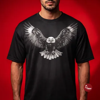 AMIRI Imperial Eagle Gold Logo Oversized T-Shirt in Black