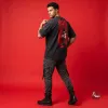Warrior Within Japanese Samurai Dragon Acid-Wash Mesh Tee