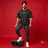 MADAFAKA Premium Black Oversized Mesh T-Shirt