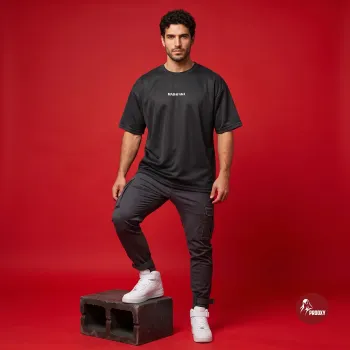 MADAFAKA Premium Black Oversized Mesh T-Shirt