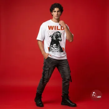 PROOXY Wild Roaring Jaguar Graphic Oversized T-Shirt
