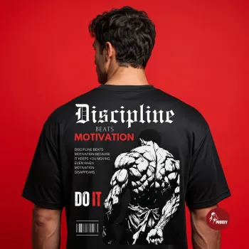 Discipline Beats Motivation Tech Mesh T-Shirt – Powerful Gym Motivation