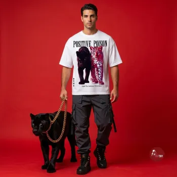 Positive Poison Panther & Leopard Oversized Graphic T-Shirt