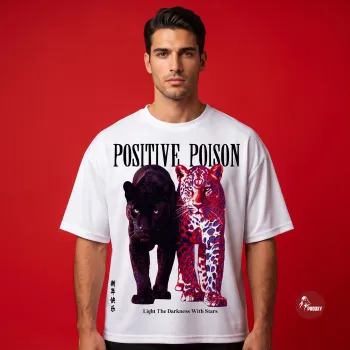 Positive Poison Panther & Leopard Oversized Graphic T-Shirt