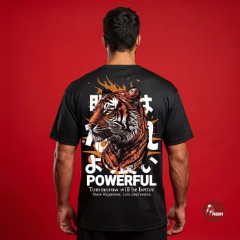 PROOXY Tomorrow Will Be Better Tiger Graphic Oversized Black T-Shirt