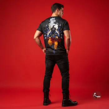 Divine Shiva Cosmic Force Oversized Men's Black T-Shirt Maha Mrityunjaya Mantra Tee