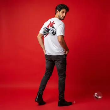 Japan Busa Sport Bike Graphic Oversized White Men's T-Shirt