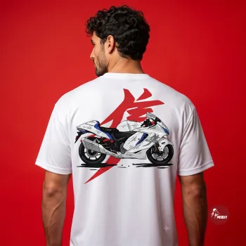 Japan Busa Sport Bike Graphic Oversized White Men's T-Shirt