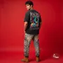 Poseidon Acid Wash Oversized Graphic Printed Men's T-Shirt
