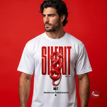 Silent Snake White Graphic Printed Men's T-Shirt
