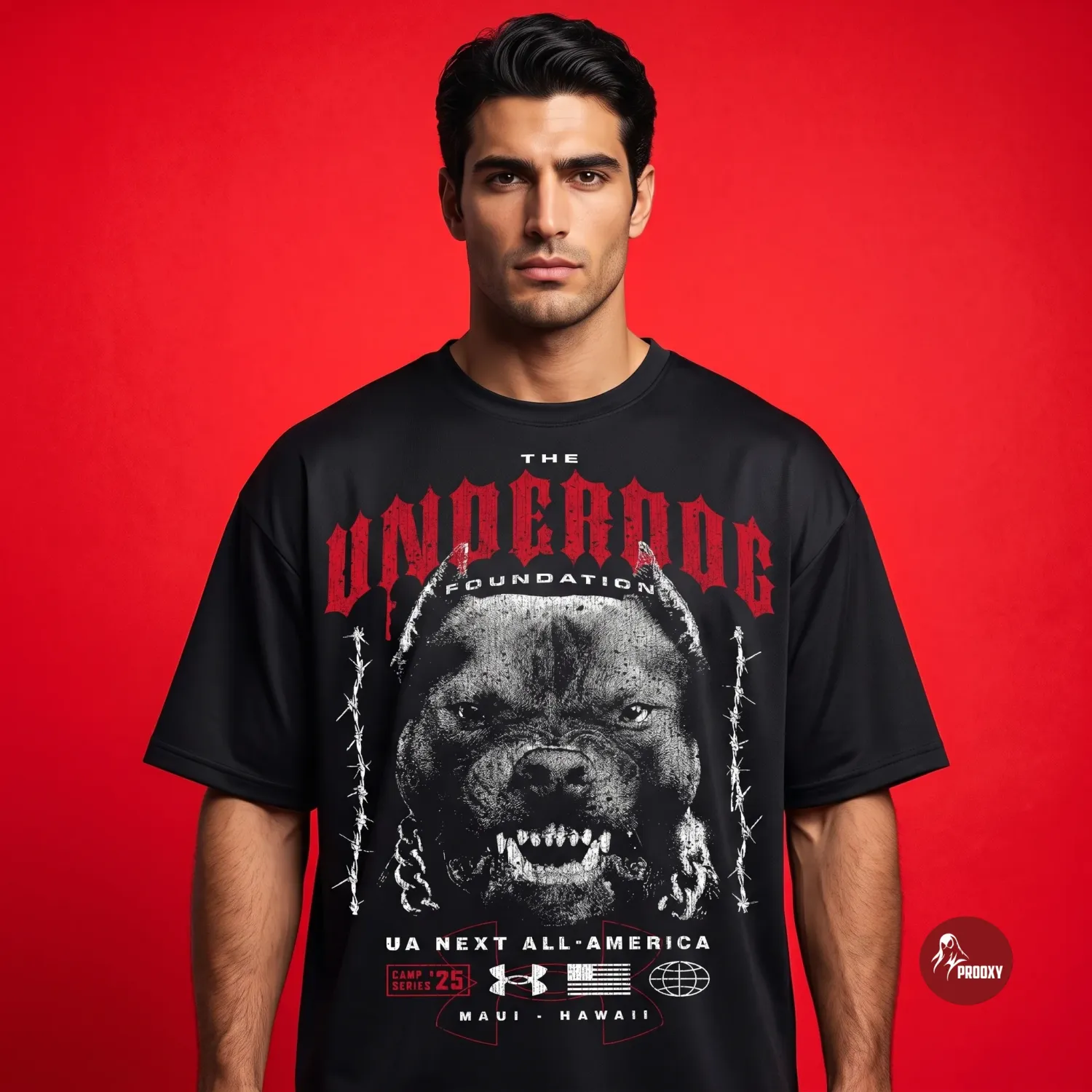 The Underdog Foundation Black Graphic Printed Men's T-Shirt