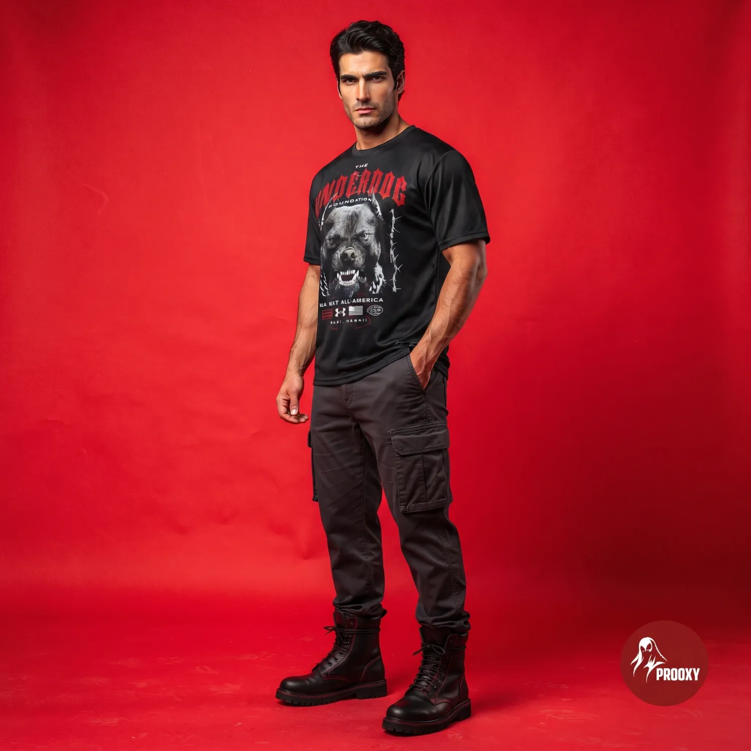 The Underdog Foundation Black Graphic Printed Men's T-Shirt
