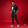 Why Not Me Anime Graphic Black Oversized Men's T-Shirt