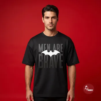 Men Are Brave Bat Logo Black Graphic Printed Men's T-Shirt