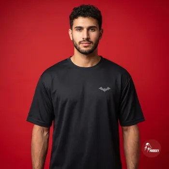 Dark Knight Minimalist Bat Logo Black Athletic T-Shirt