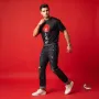 Red Sun Japanese Kanji Black Athletic T-Shirt