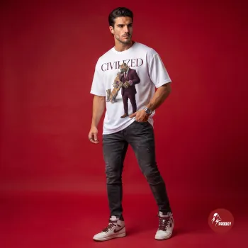 Civilized Dapper Hyena & Tiger Cubs White Athletic T-Shirt