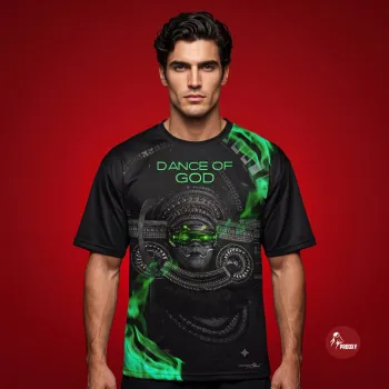 DANCE OF GOD Cyber-Theyyam Black Performance T-Shirt
