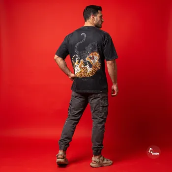 PROOXY Feline Fight Club Mineral Wash Oversized Tee – Charcoal