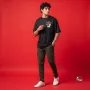 It's Too Peopley Outside Oversized Black T-Shirt with Tom Graphic