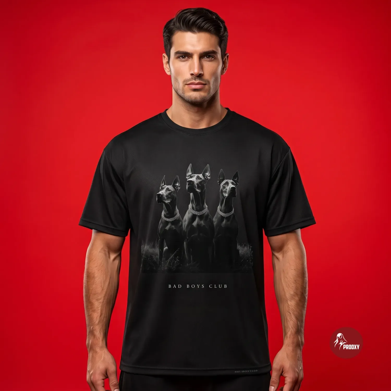 Bad Boys Club Doberman Graphic Black T-Shirt