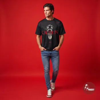 Caution Doberman Graphic Black T-Shirt