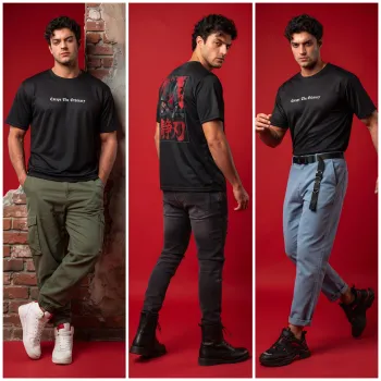 Escape The Ordinary Black Graphic T-Shirt Anime Cyberpunk Streetwear Tee with Back Print