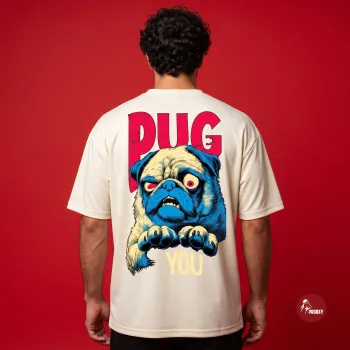 The PUG YOU Oversized Beige Graphic Tee