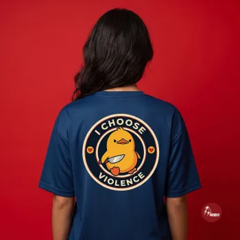 I Choose Violence" Deep Navy Oversized Meme Graphic T-Shirt