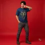 Aries Celestial Deep Navy Oversized Sacred Geometry Graphic T-Shirt