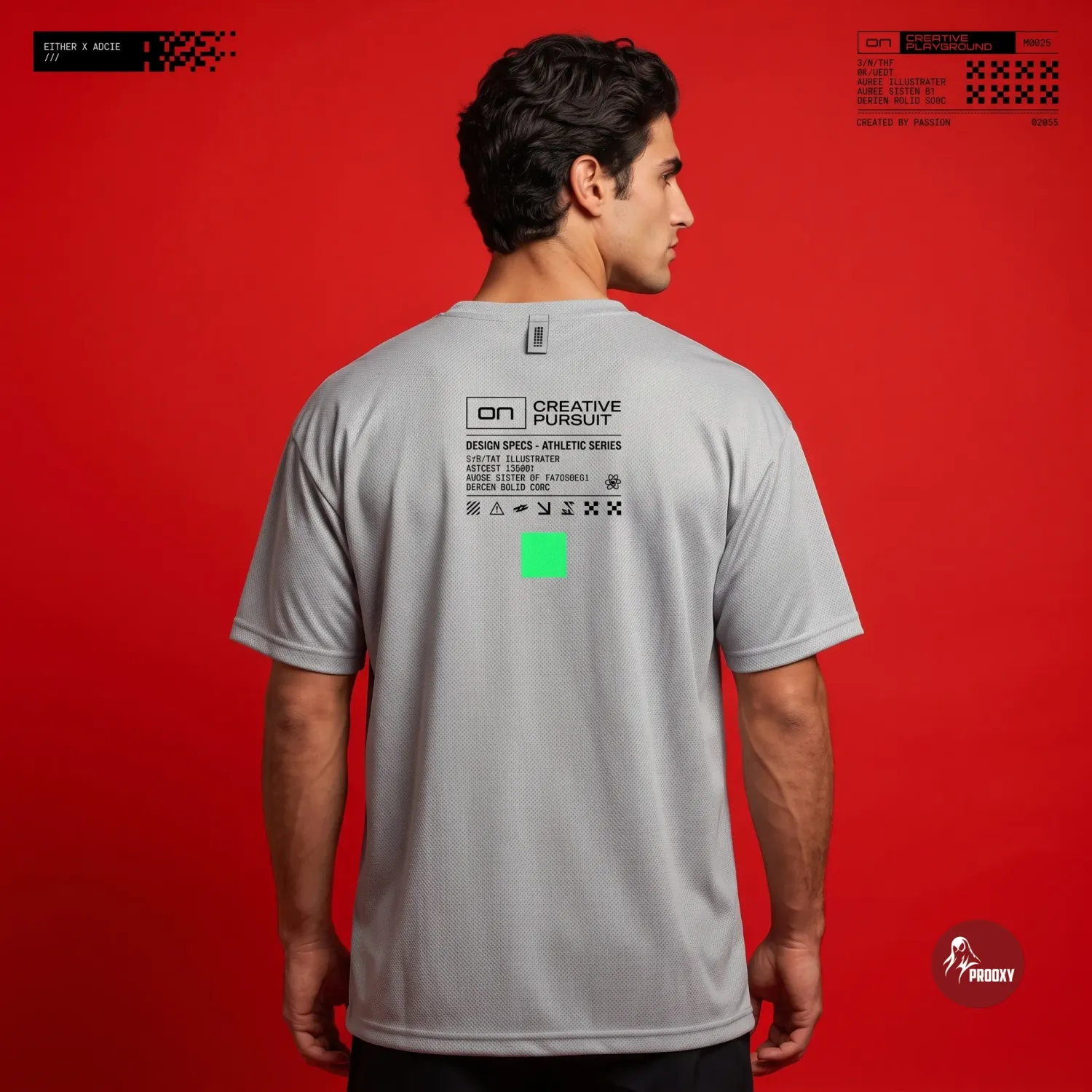 Cyber Pursuit Heather Grey Oversized Techwear Graphic T-Shirt