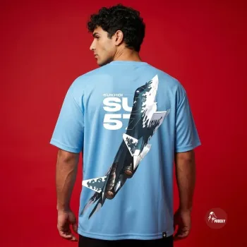 Sukhoi SU-57 Stealth Fighter Jet Oversized Technical T-Shirt