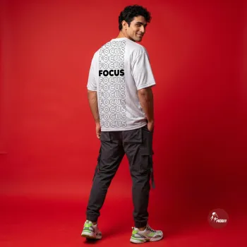 FOCUS Repeated Motif oversized Performance Mesh T-Shirt