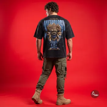Barong "Mythology" oversized Acid wash-effect graphic t-shirt