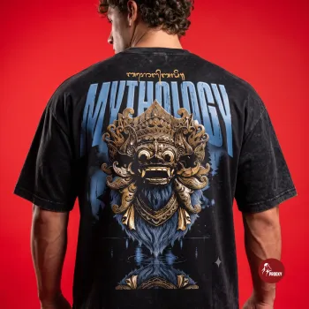Barong "Mythology" oversized Acid wash-effect graphic t-shirt