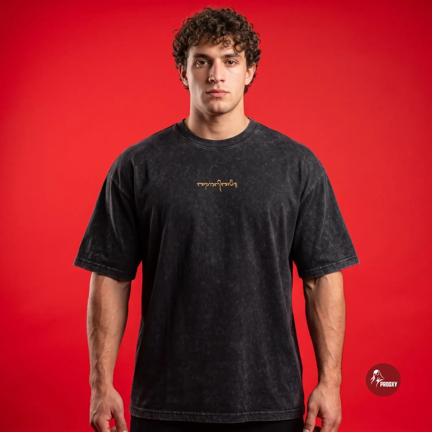 Barong "Mythology" oversized Acid wash-effect graphic t-shirt