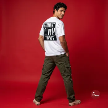 Straight Outta Tha 90s Daffy Duck Nostalgia Oversized White Mesh T-Shirt