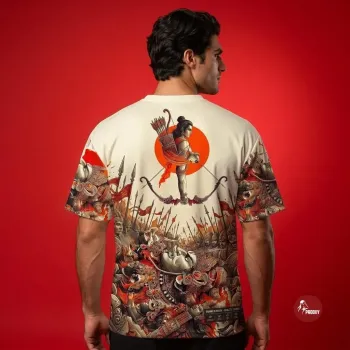 Prooxy Celestial Archer Ramayana Battle Oversized GraphicProoxy T-Shirt