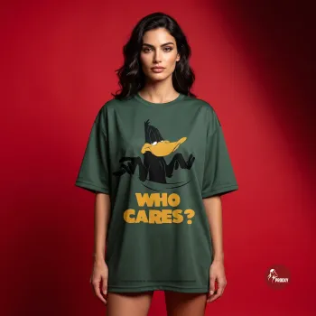Prooxy Who Cares Daffy Duck Oversized Graphic T-Shirt - Forest Green