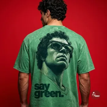 Say Green Acid-Wash Oversized T-Shirt in Stone Green