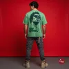 Say Green Acid-Wash Oversized T-Shirt in Stone Green