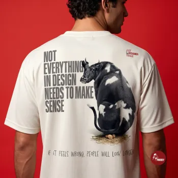 Nonsensical Design Oversized Tee - Black & White Spotted Cow