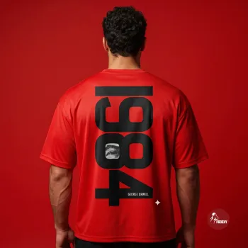 George Orwell 1984 Graphic Tee Big Brother Back-Print Mesh T-Shirt