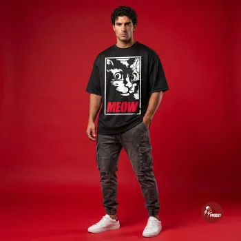 Cat Lives Matter Oversized Graphic T-Shirt – Black