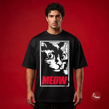 Cat Lives Matter Oversized Graphic T-Shirt – Black