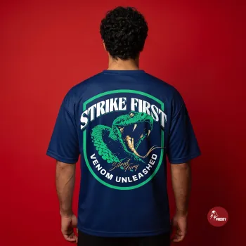 Strike First Silent Fury Python Performance Mesh Tee – Navy Blue