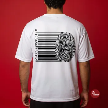 Biometric Barcode Oversized Streetwear T-Shirt – Crisp White