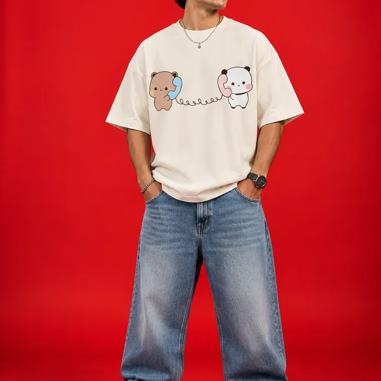 Cute Phone Bears Oversized T-Shirt